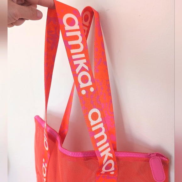 Amika : Large Mesh Summer Beach Bag Tote - Picture 4 of 6